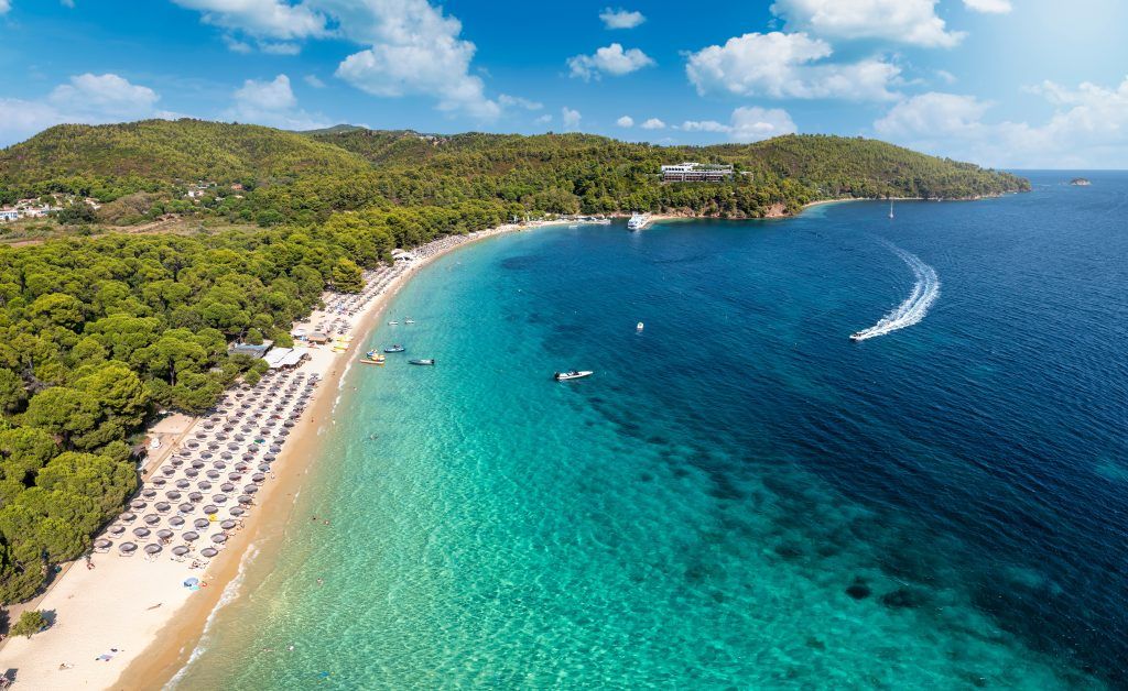 Koukounaries Beach – one of the top beaches Skiathos