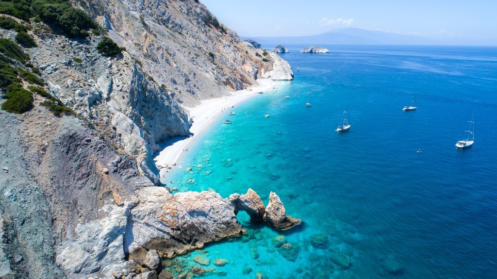Lalaria Beach Skiathos 2026 – famous white pebble beach with turquoise waters