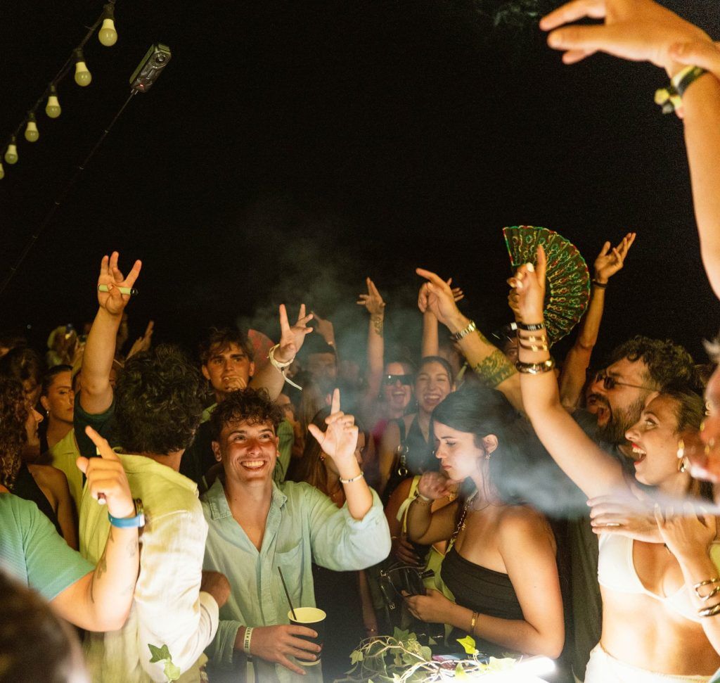 Oasis Boat Party Skiathos crowd dancing under the night sky, one of the top summer parties Skiathos is known for