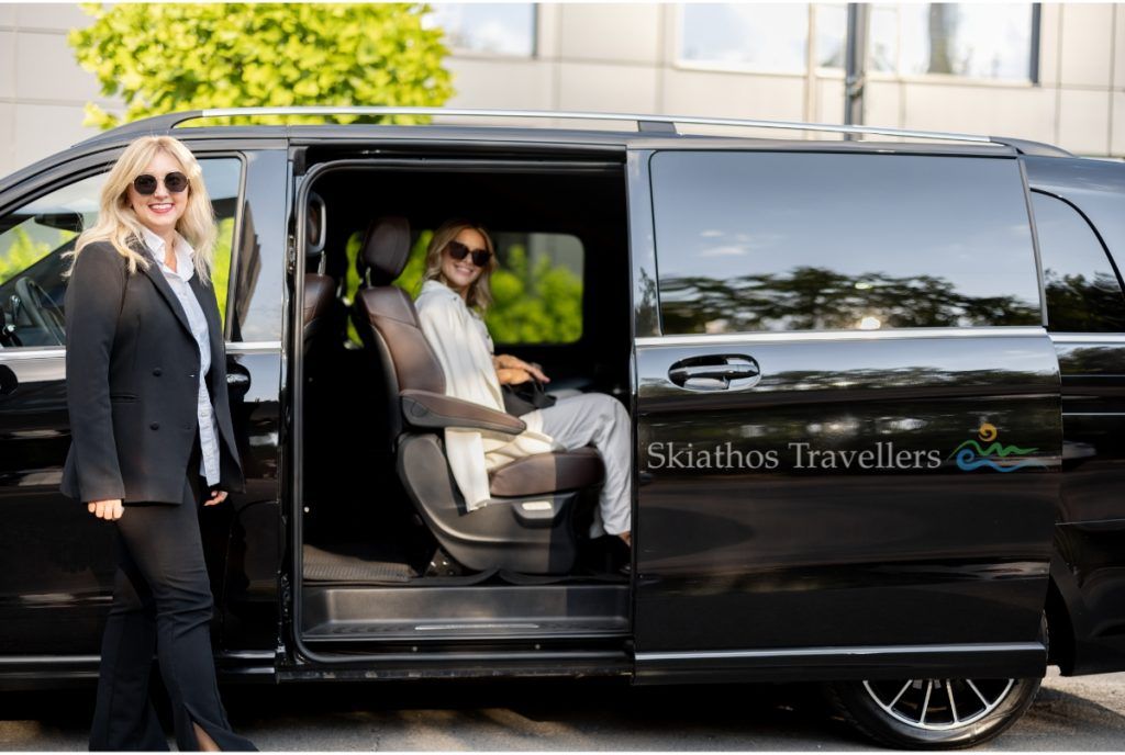 Luxury van used for private transportation in Skiathos island transfers