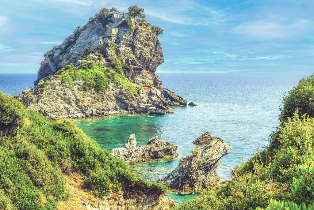 Mamma Mia chapel cruise from Skiathos to Agios Ioannis viewpoint