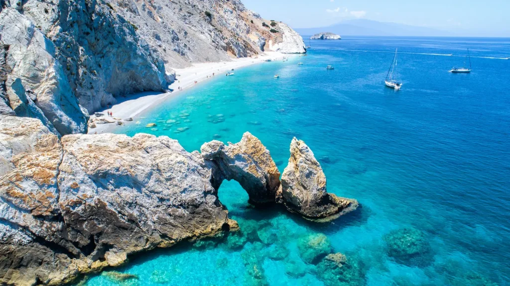 Sea caves at Lalaria Beach, Skiathos